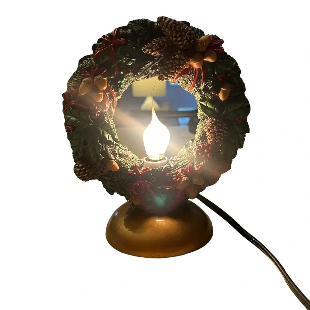 Alsy Lighting Christmas Wreath Welcome Light With Electric Candle
